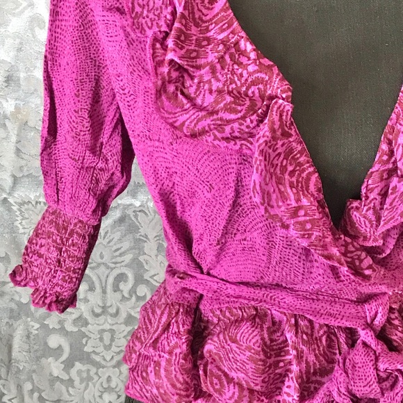 Free People Olivia Printed Wrap Top - Picture 2 of 11